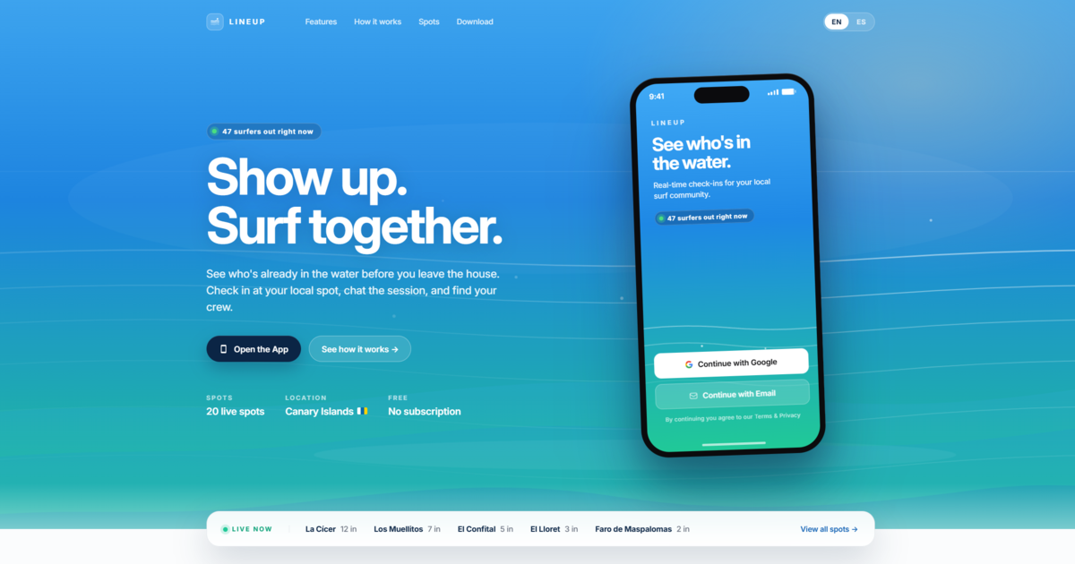 Lineup Surfing App